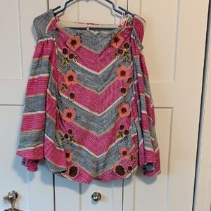 Free People Embroidered Chevron Off-Shoulder Romper!